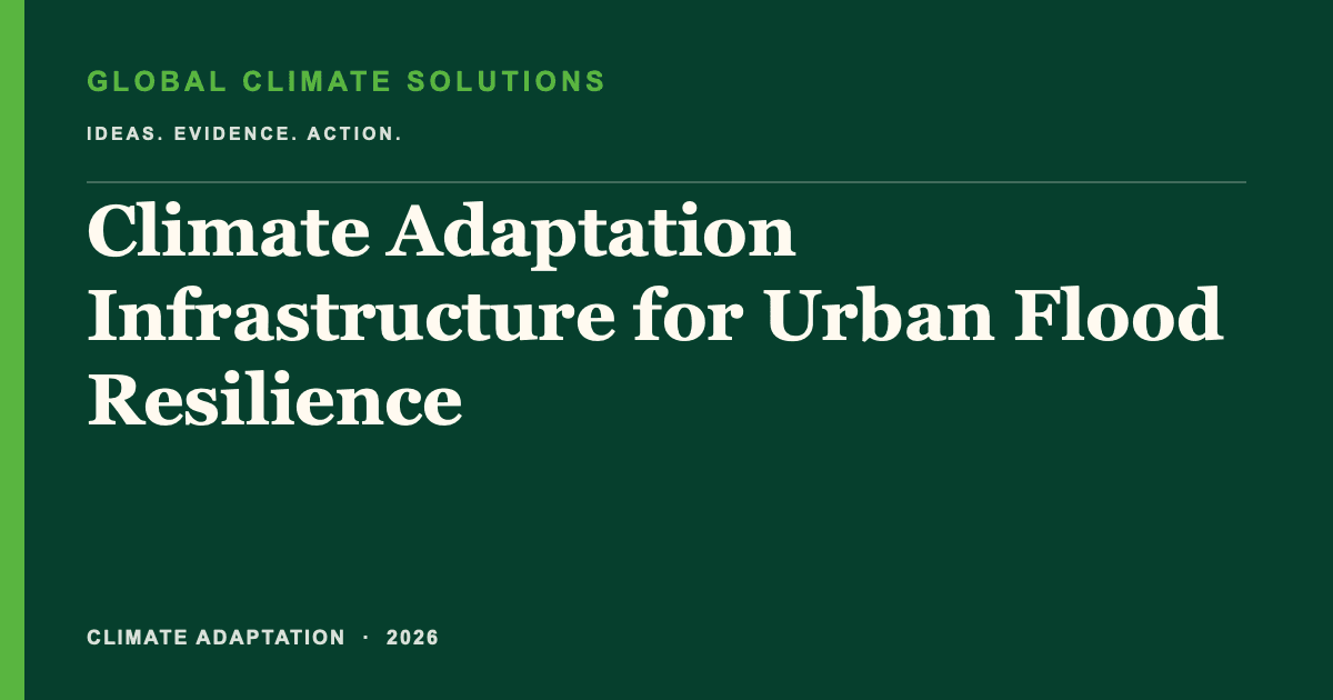 Editorial title card for Climate Adaptation Infrastructure for Urban Flood Resilience