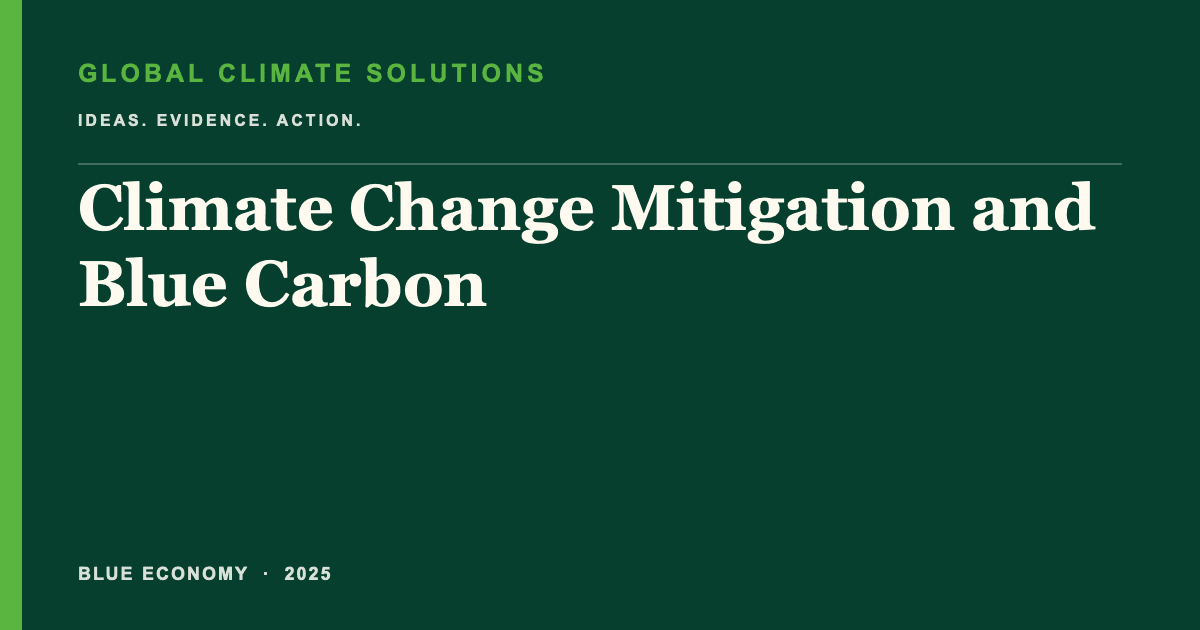 Editorial title card for Climate Change Mitigation and Blue Carbon