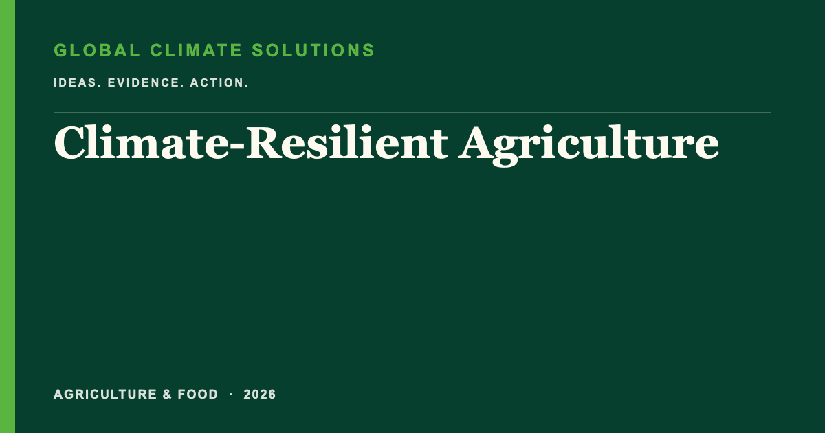 Editorial title card for Climate-Resilient Agriculture