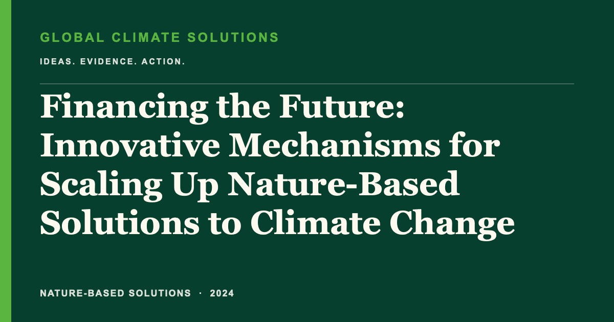 Editorial title card for Financing the Future: Innovative Mechanisms for Scaling Up Nature-Based Solutions to Climate Change