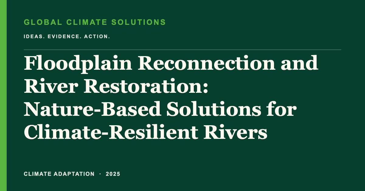 Editorial title card for Floodplain Reconnection and River Restoration: Nature-Based Solutions for Climate-Resilient Rivers