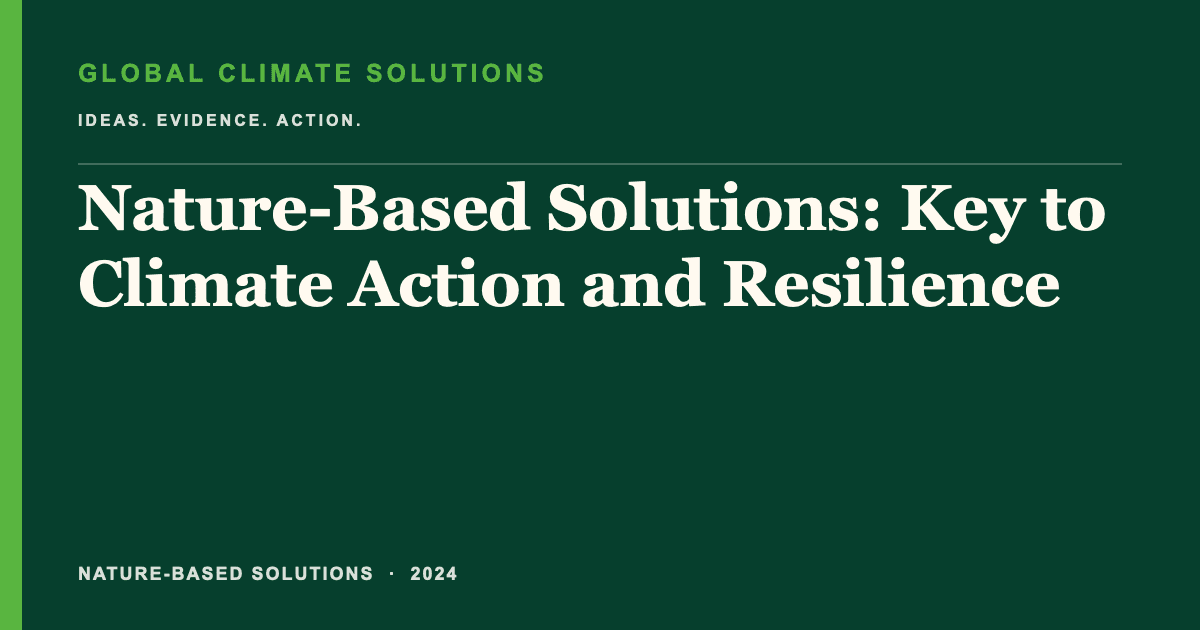 Editorial title card for Nature-Based Solutions: Key to Climate Action and Resilience