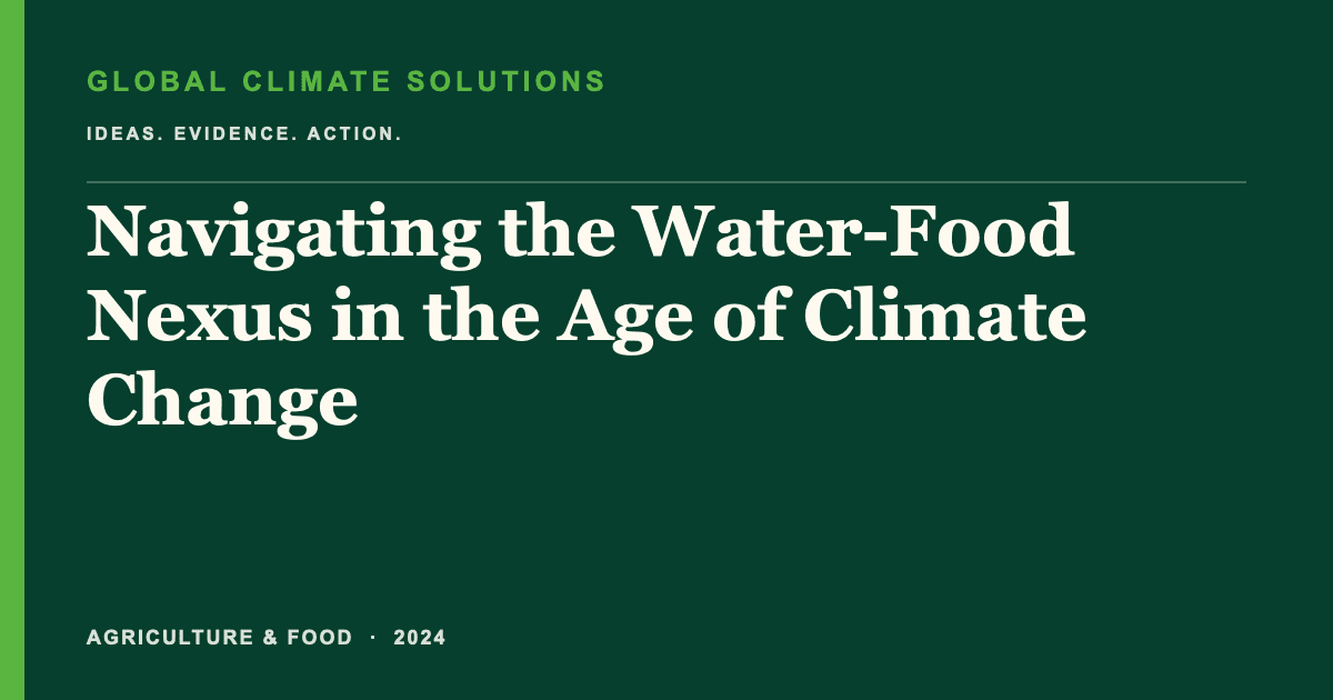 Editorial title card for Navigating the Water-Food Nexus in the Age of Climate Change
