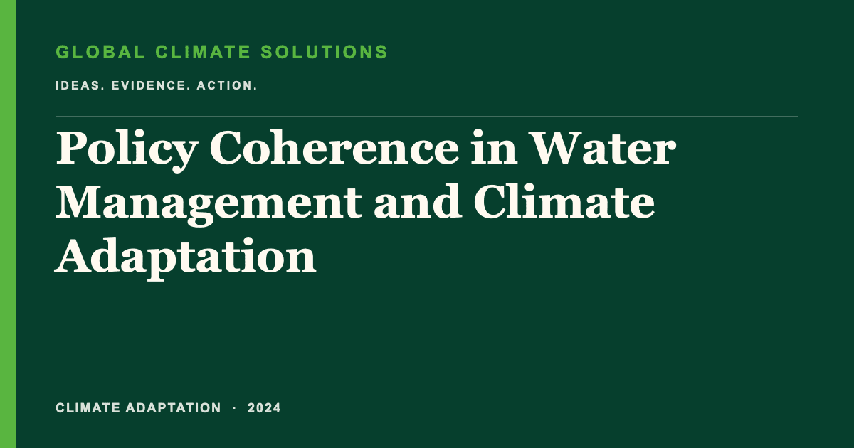 Editorial title card for Policy Coherence in Water Management and Climate Adaptation