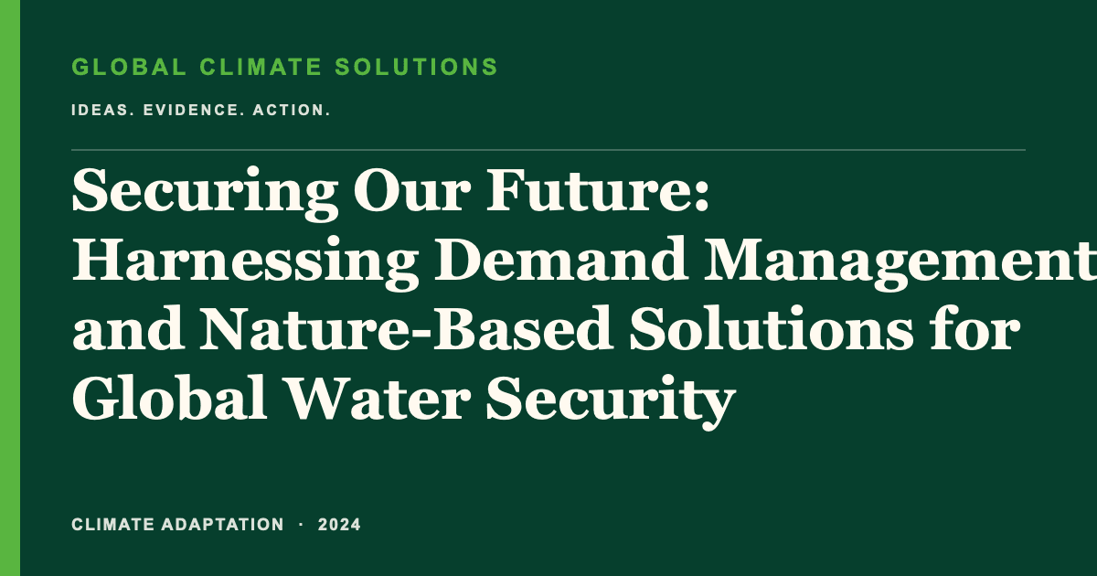 Editorial title card for Securing Our Future: Harnessing Demand Management and Nature-Based Solutions for Global Water Security