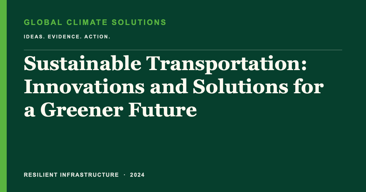 Editorial title card for Sustainable Transportation: Innovations and Solutions for a Greener Future