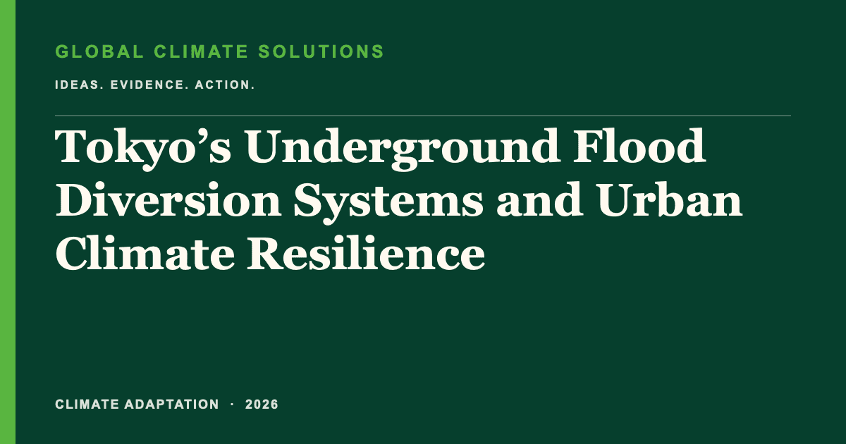 Editorial title card for Tokyo’s Underground Flood Diversion Systems and Urban Climate Resilience