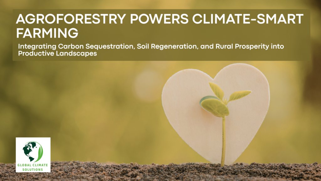 Young tree growing in agricultural soil symbolizing agroforestry, carbon sequestration, soil regeneration, and climate-smart farming systems