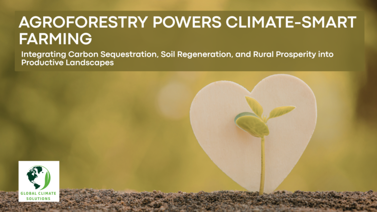 Young tree growing in agricultural soil symbolizing agroforestry, carbon sequestration, soil regeneration, and climate-smart farming systems